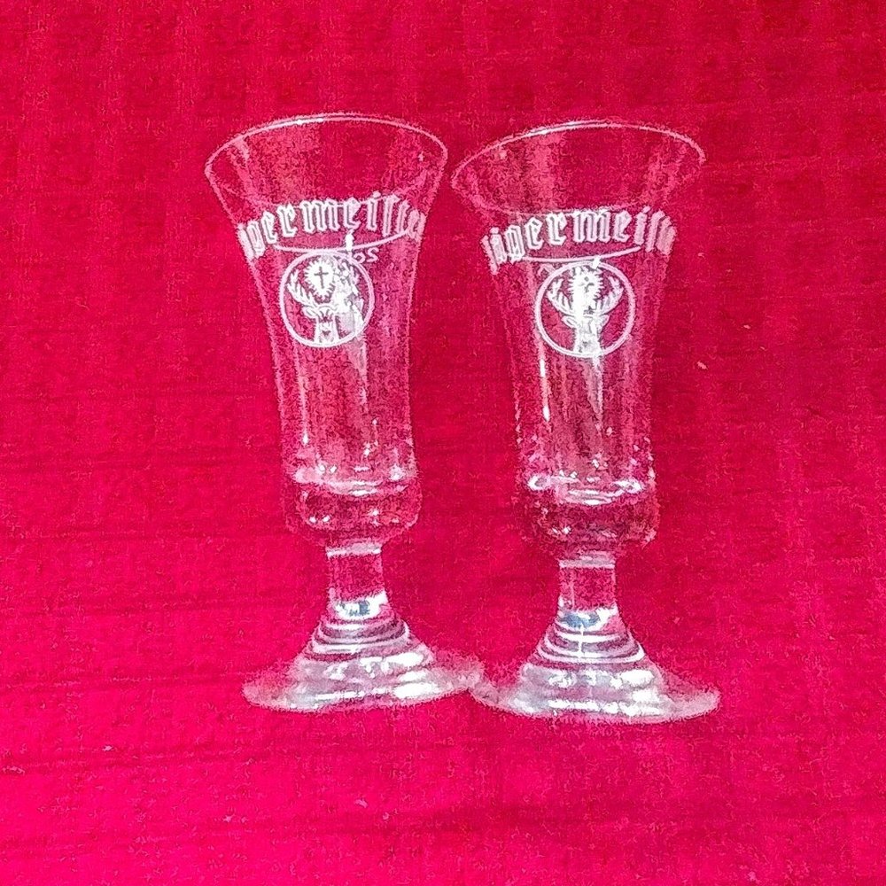 Two (2) Jagermeister Fluted 2CL Shot Glasses